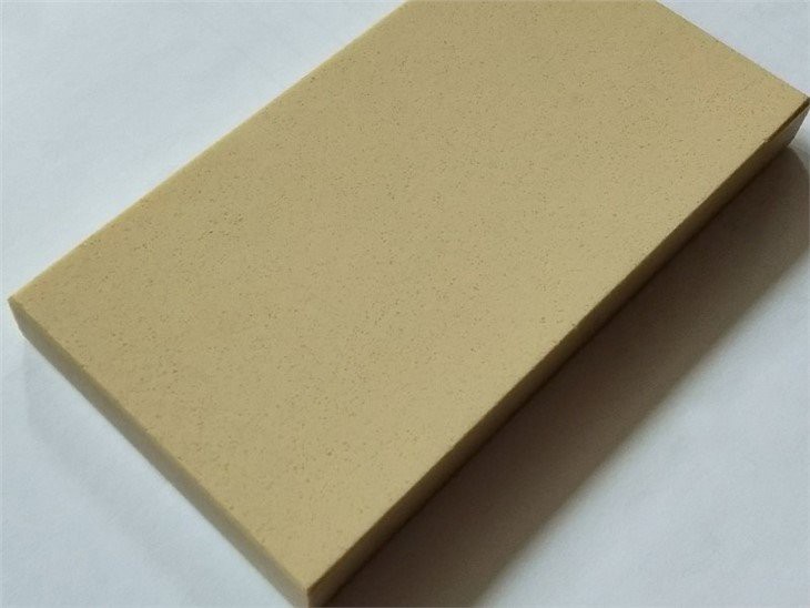 Pure beige color quartz stone slab (2)